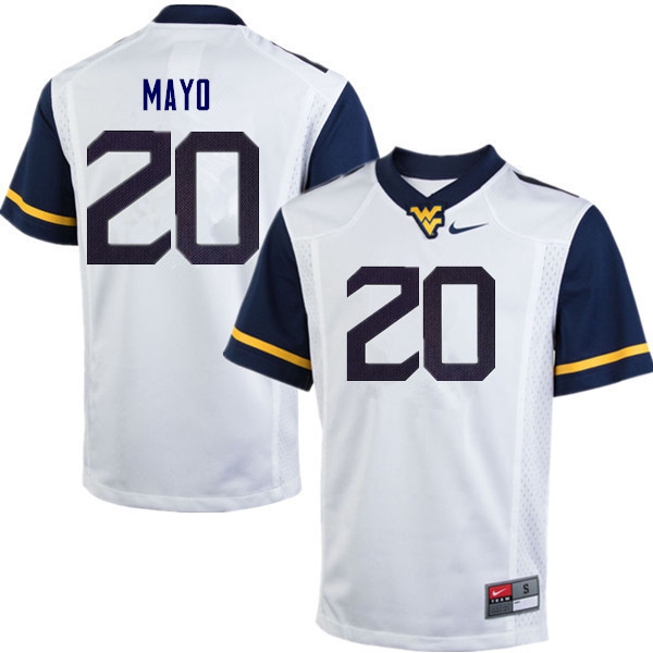 Men #20 Tae Mayo West Virginia Mountaineers College Football Jerseys Sale-White - Click Image to Close